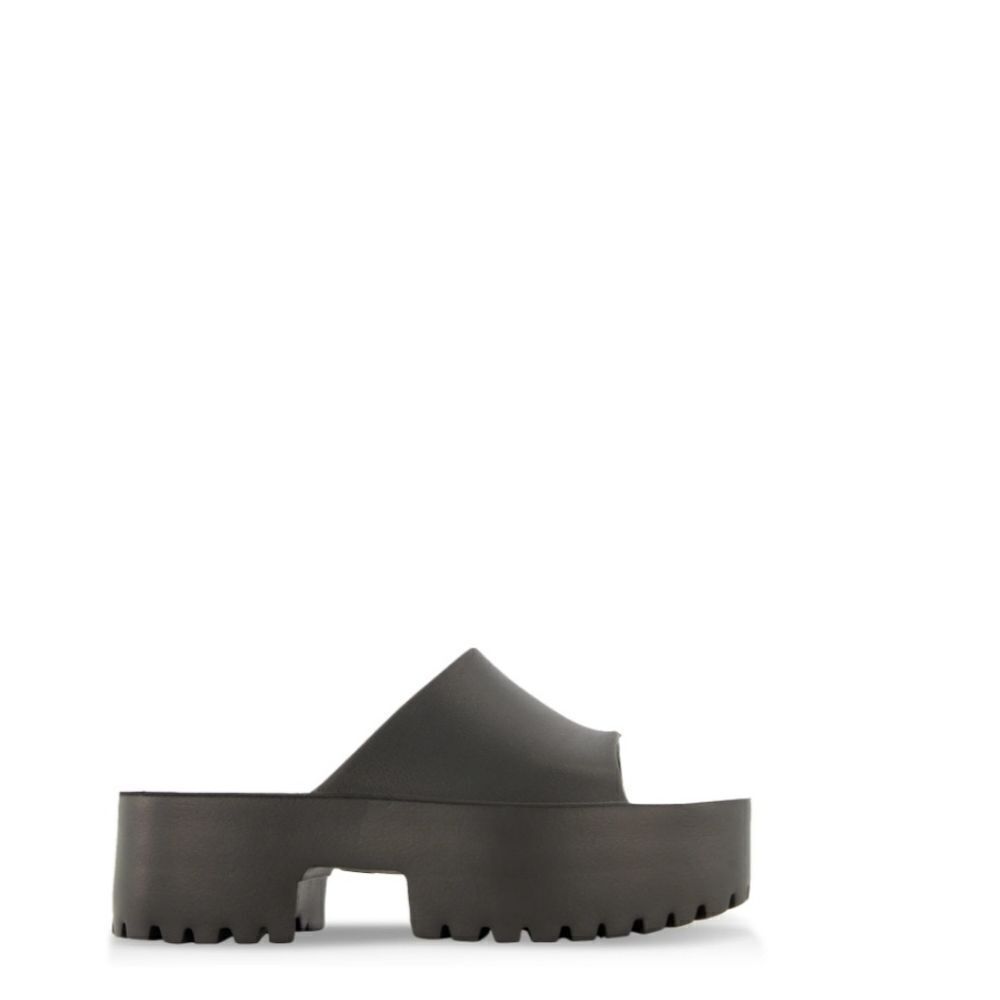 Ladie's black platform sandals sz 8 - Picture 2 of 3